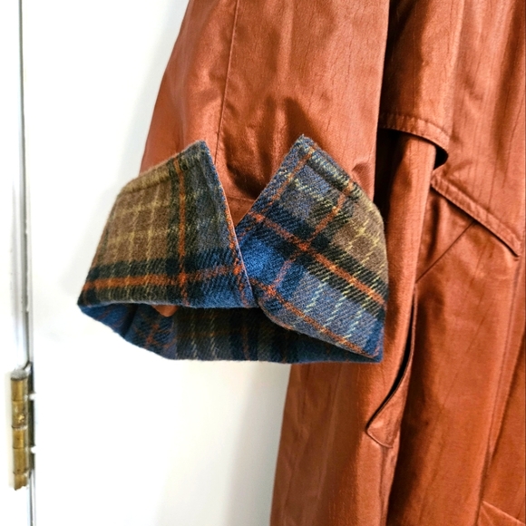 British Mist Women's Copper Bronze Brown Trench Coat Vintage Size 7-8 - Picture 10 of 10